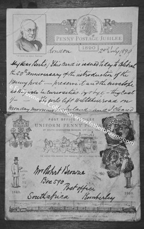 COPY NEGS LETTER FATHERS COMMEMORATING 50TH PENNY POST 2 7 1890